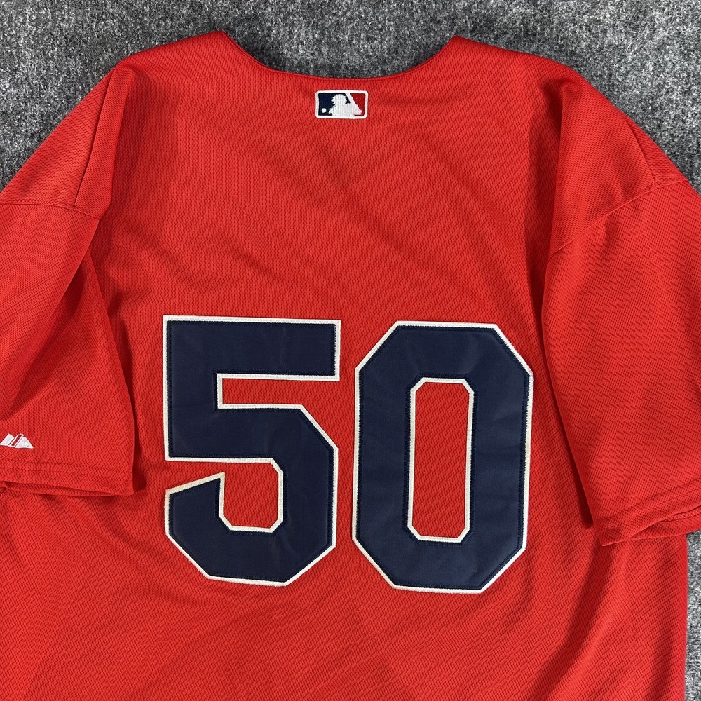 Mookie Betts #50 Boston Red Sox Jersey Majestic Cool Base Red Size 52 XXL - Picture 8 of 13
